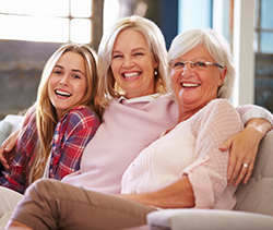 three women smiling
